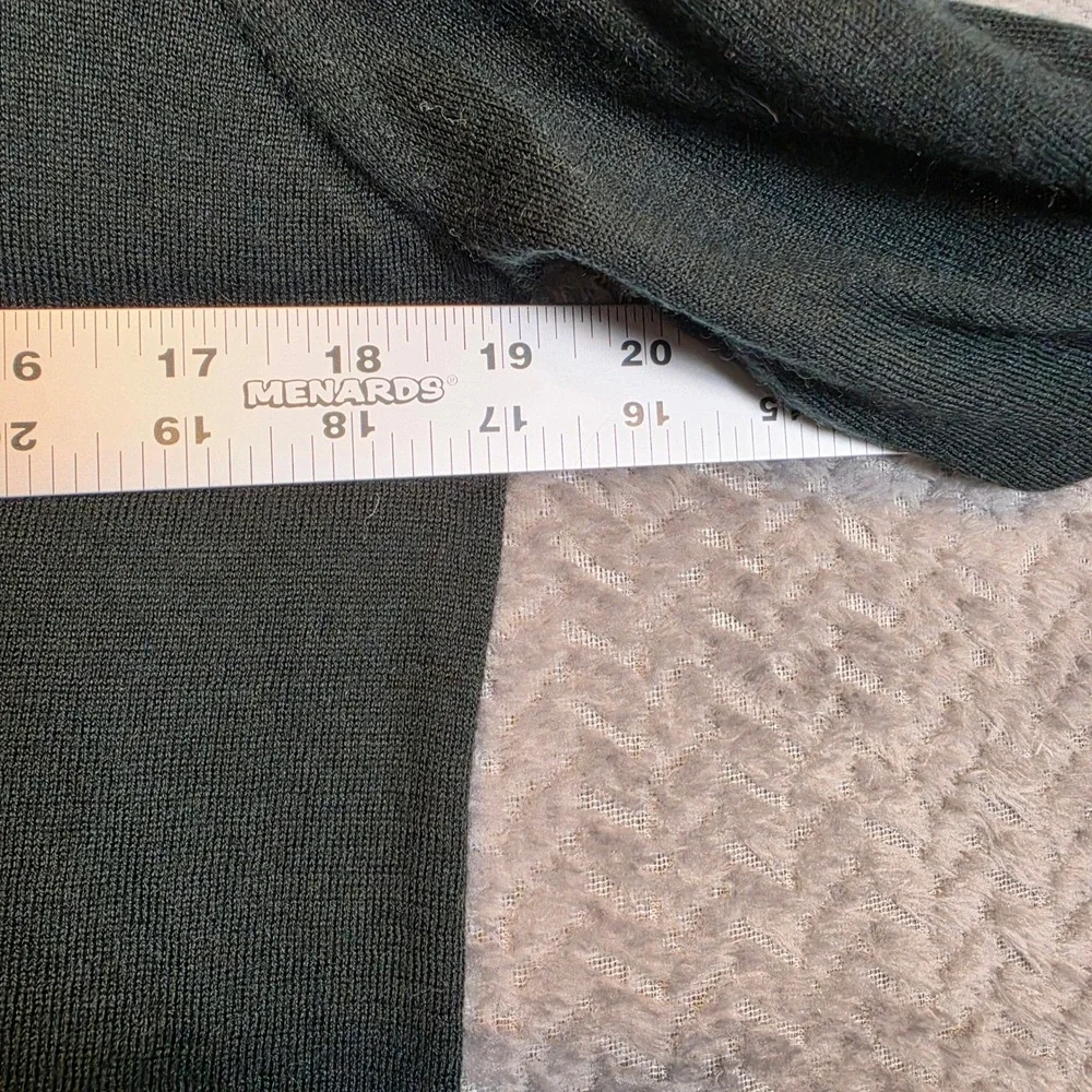 LOFT Womens Forest Green Wool Blend V-Neck Button Front Cardigan Sweater Small